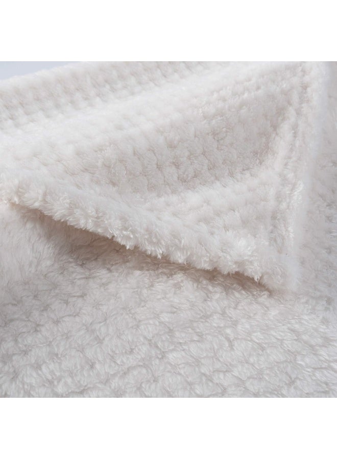 Dog Blanket or Cat Blanket or Pet Blanket, Warm Soft Fuzzy Blankets for Puppy, Small, Medium, Large Dogs or Kitten, Cats, Plush Fleece Throws for Bed, Couch, Sofa, Travel (M/32" x 40", Ivory) - Image 2